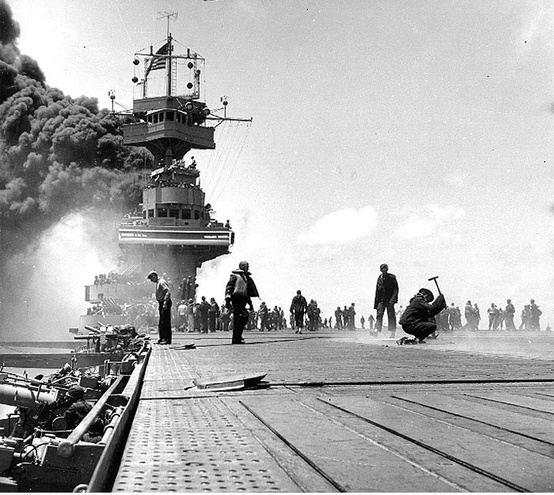 Photo:  1942, Battle of Midway (June 4, 1942 – June 7, 1942)